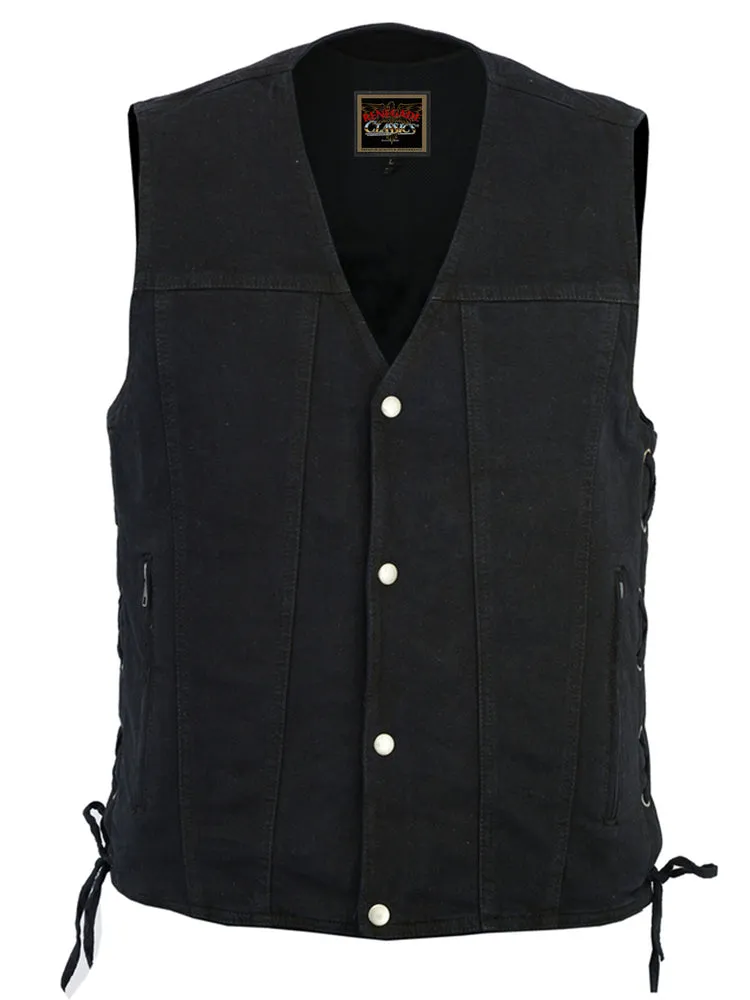 RC905BK Men's Single Back Panel Concealed Carry Denim Vest