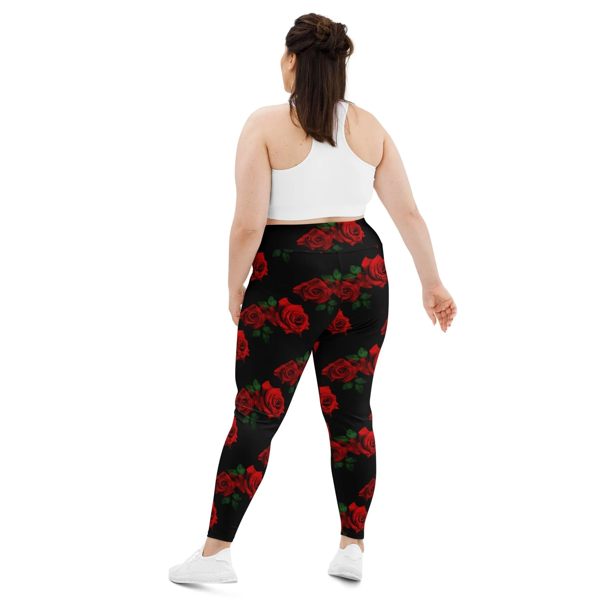 Red Roses Plus Size Leggings