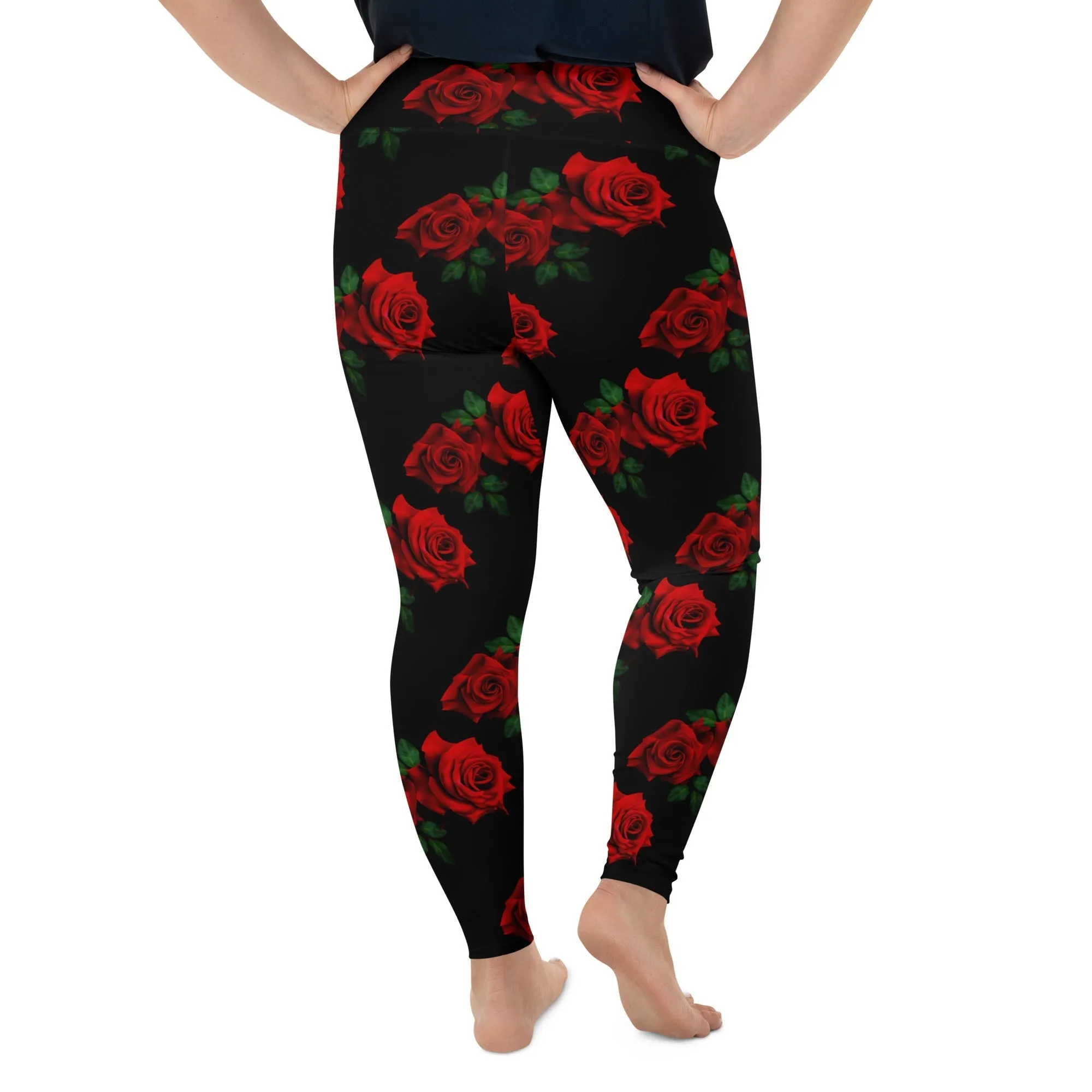 Red Roses Plus Size Leggings