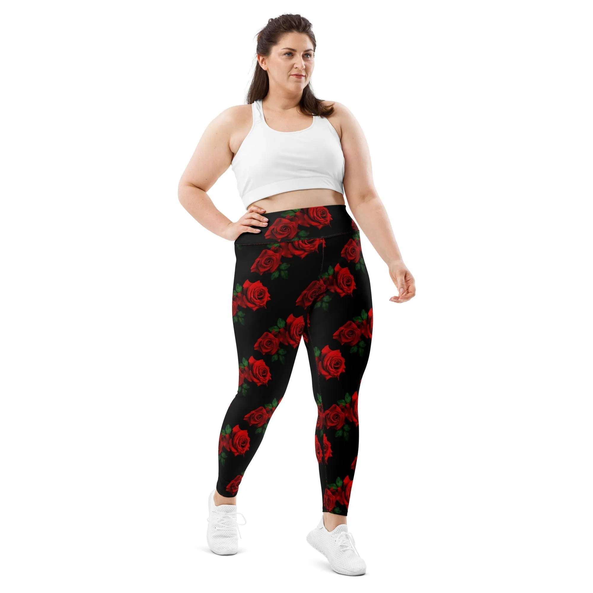 Red Roses Plus Size Leggings