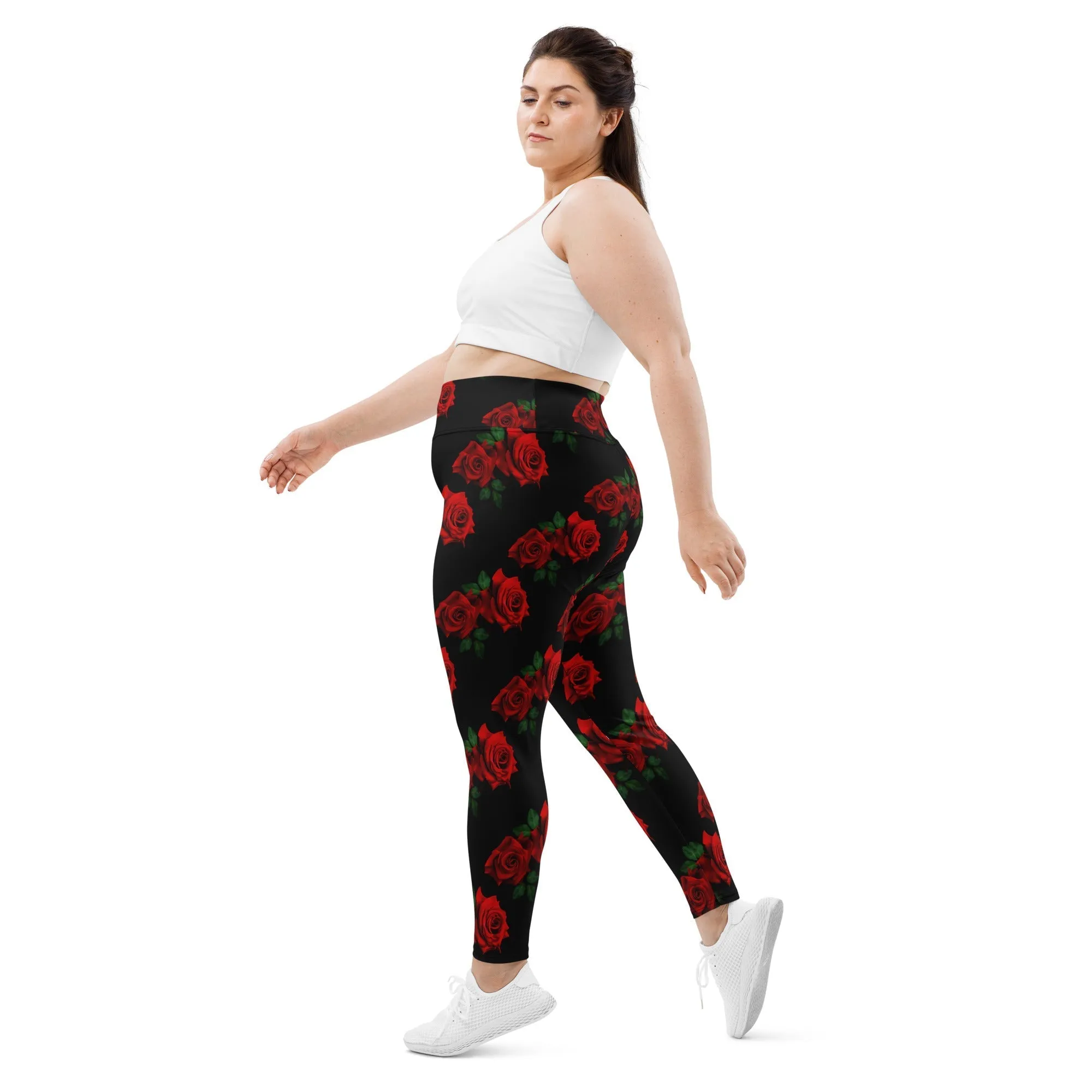 Red Roses Plus Size Leggings