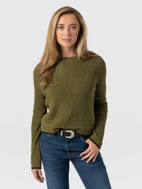 Remy Crop Sweater - Khaki