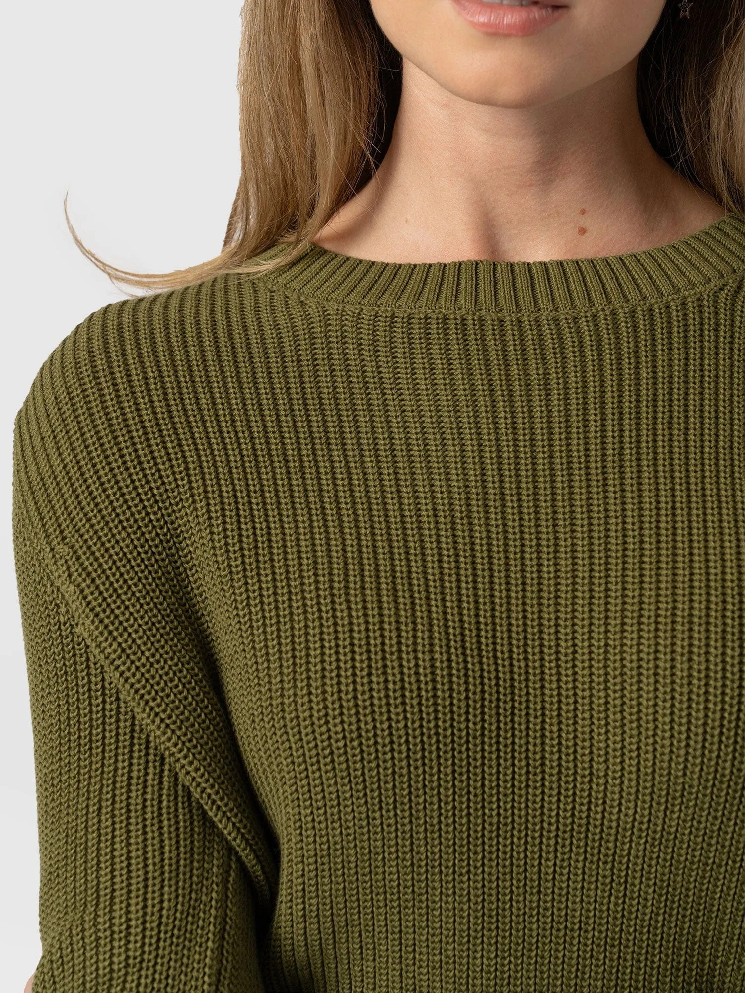 Remy Crop Sweater - Khaki