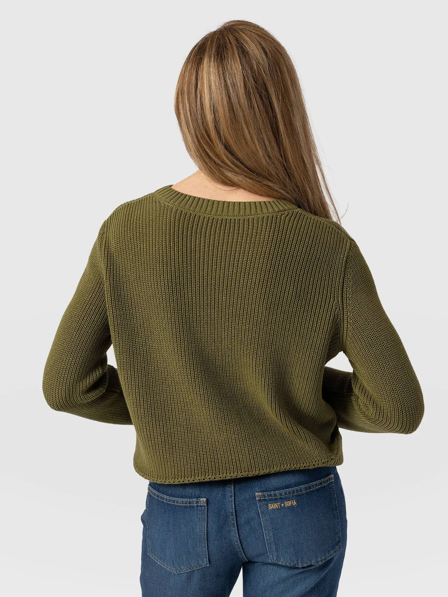 Remy Crop Sweater - Khaki