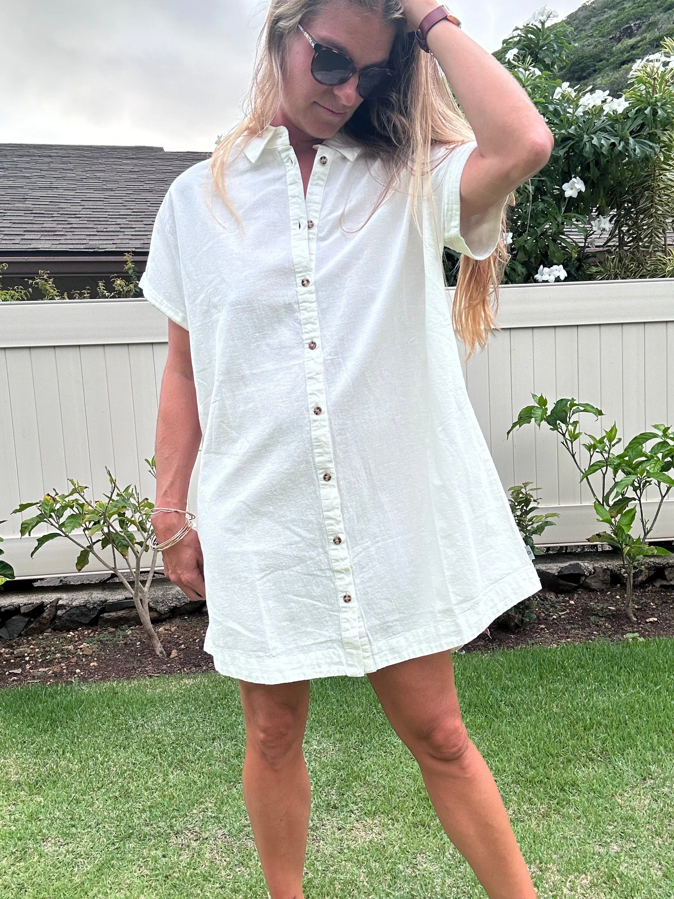 RHYTHM Classic Linen Shirt Dress