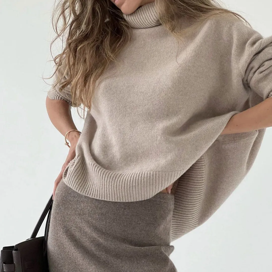 Rib Off Graceful shoulder Crop Sweater