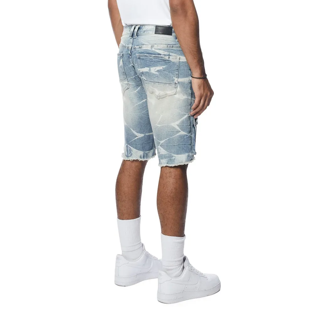 Rip & Repair Cargo Jean Shorts - Bergen Blue