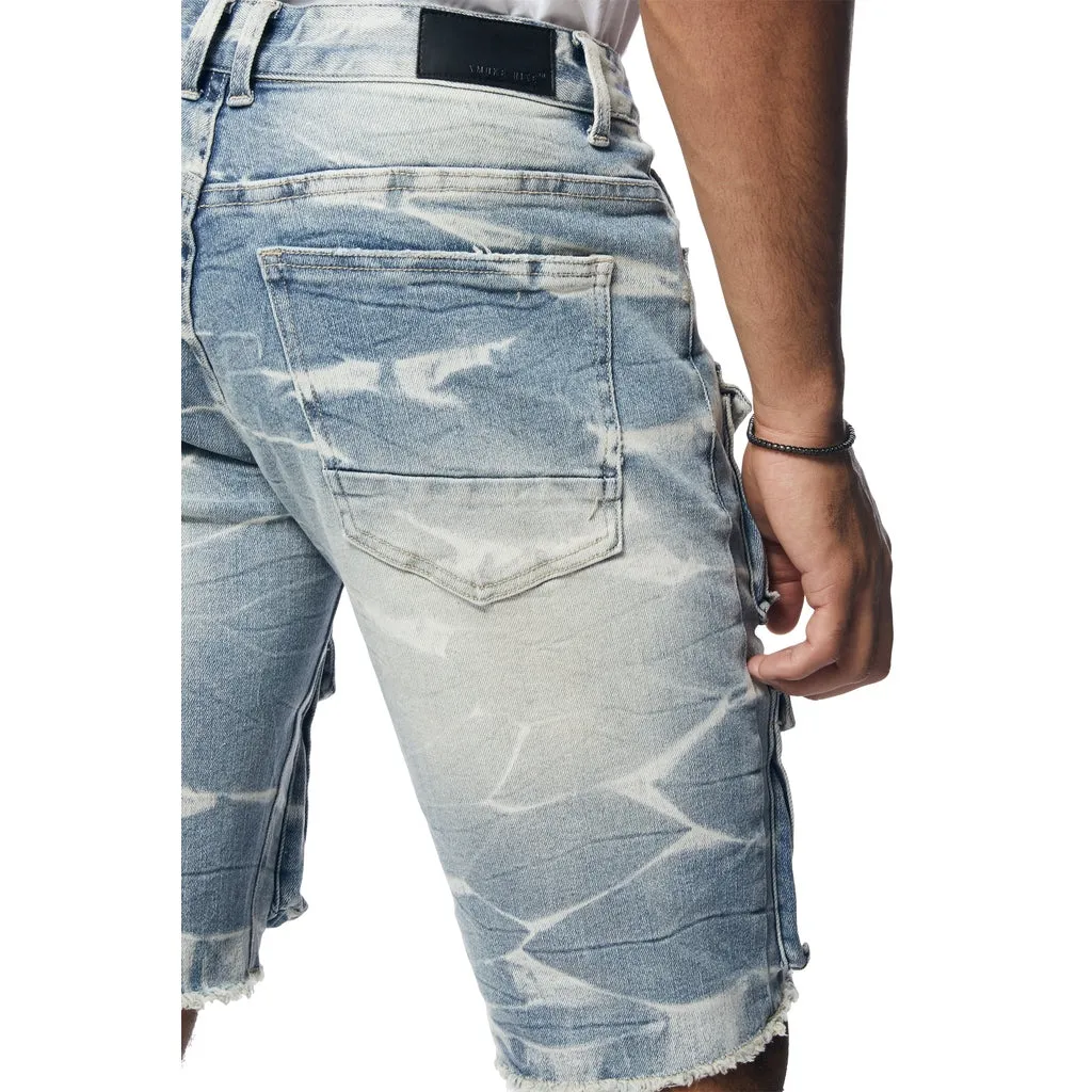 Rip & Repair Cargo Jean Shorts - Bergen Blue