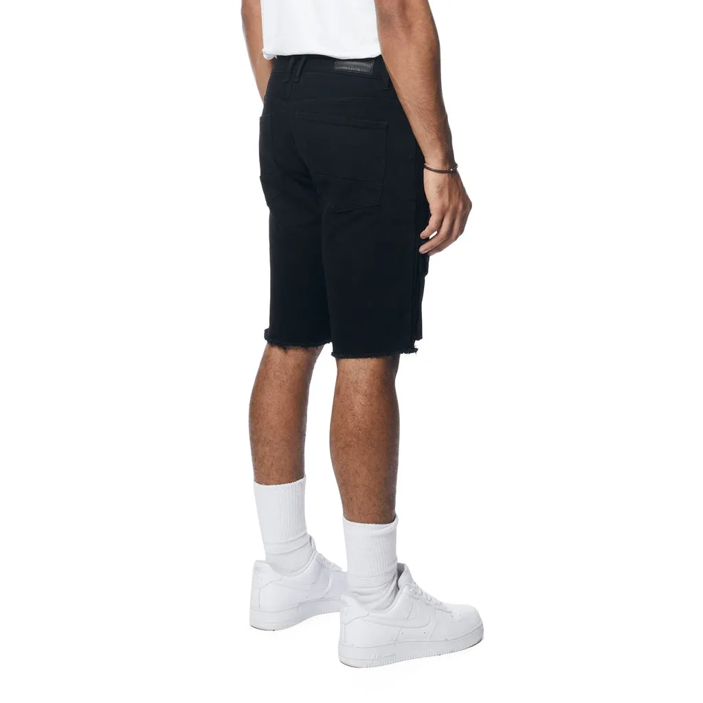 Rip & Repair Cargo Jean Shorts - Jet Black