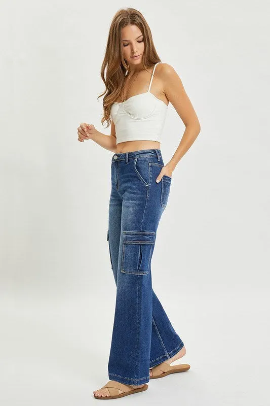 Risen Jeans - High Rise Wide Cargo Jeans - RDP5489