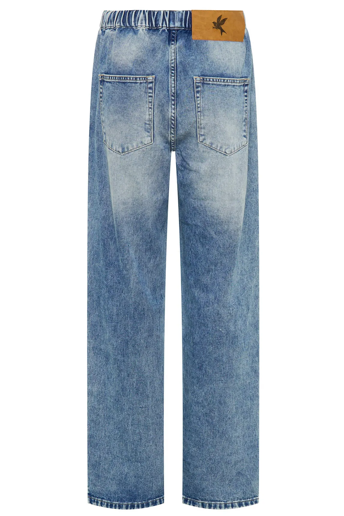 Roadhouse Wide Leg Drawstring Denim Jeans in Sunset Blue