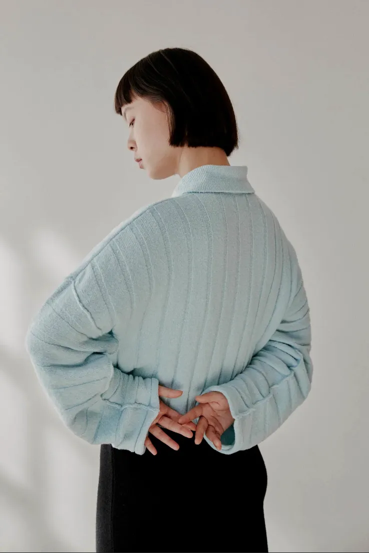 Rus- Ototo Polo Sweater: Light Blue