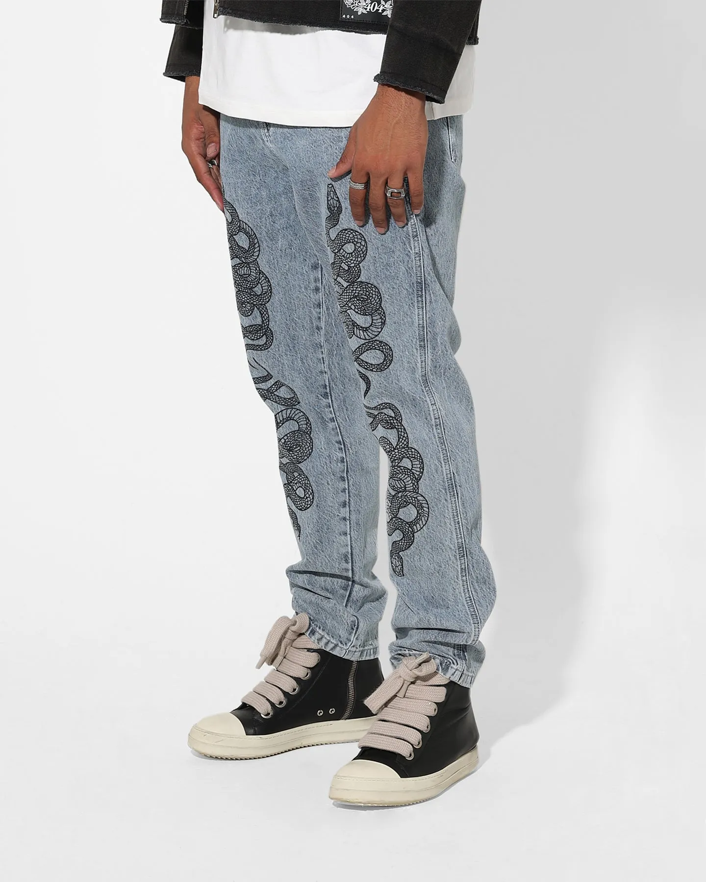 Saint Morta Death Adder Relaxed Jeans Stone Wash Blue