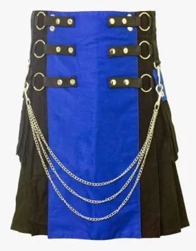 SCOTTISH BLACK AND BLUE GOTHIC KILT