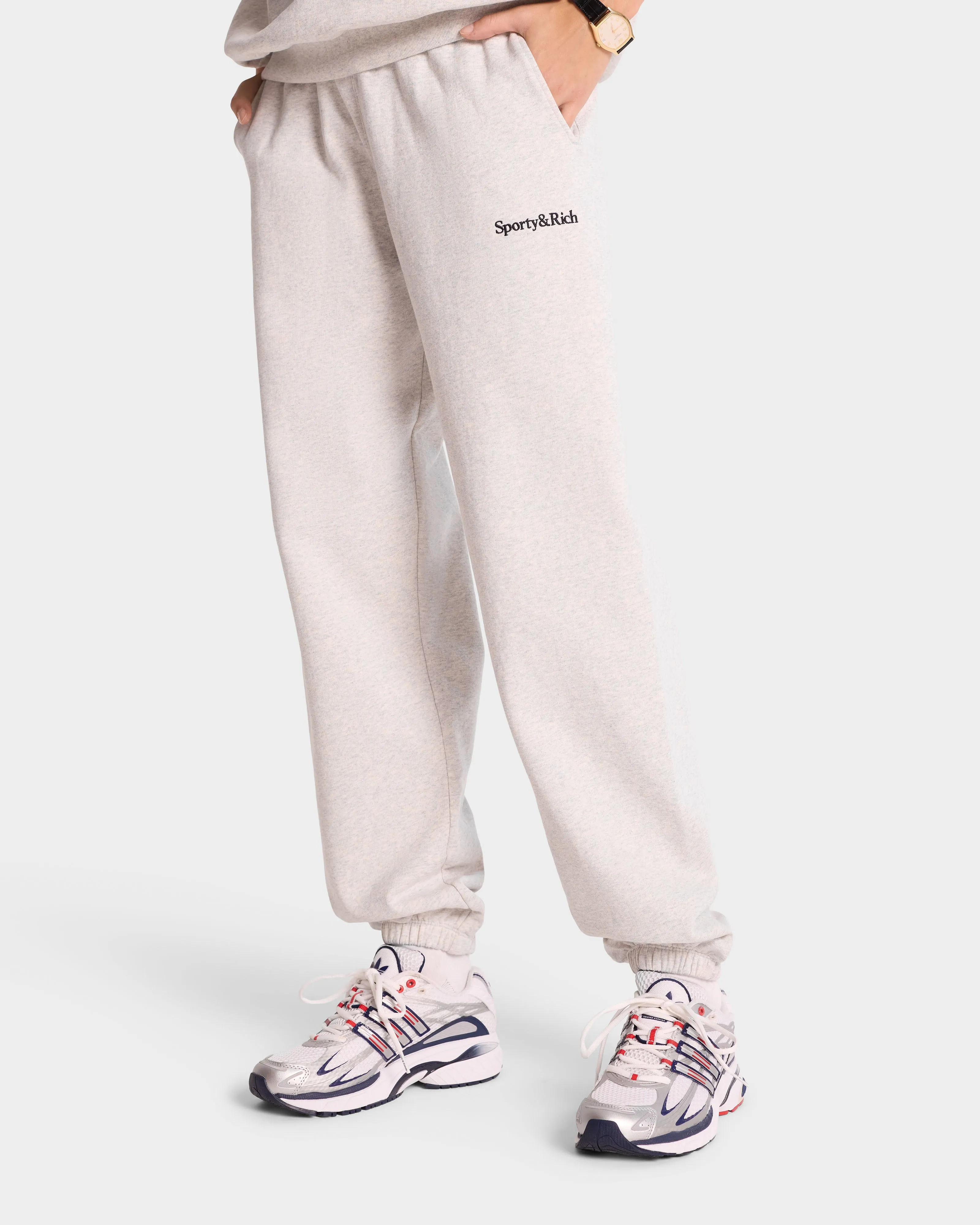 Serif Logo Sweatpant - Heather Gray/Navy