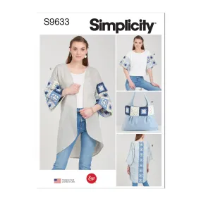 Simplicity Sewing Pattern S9633 MISSES' CROCHET AND SEW TOP, JACKET AND BAG