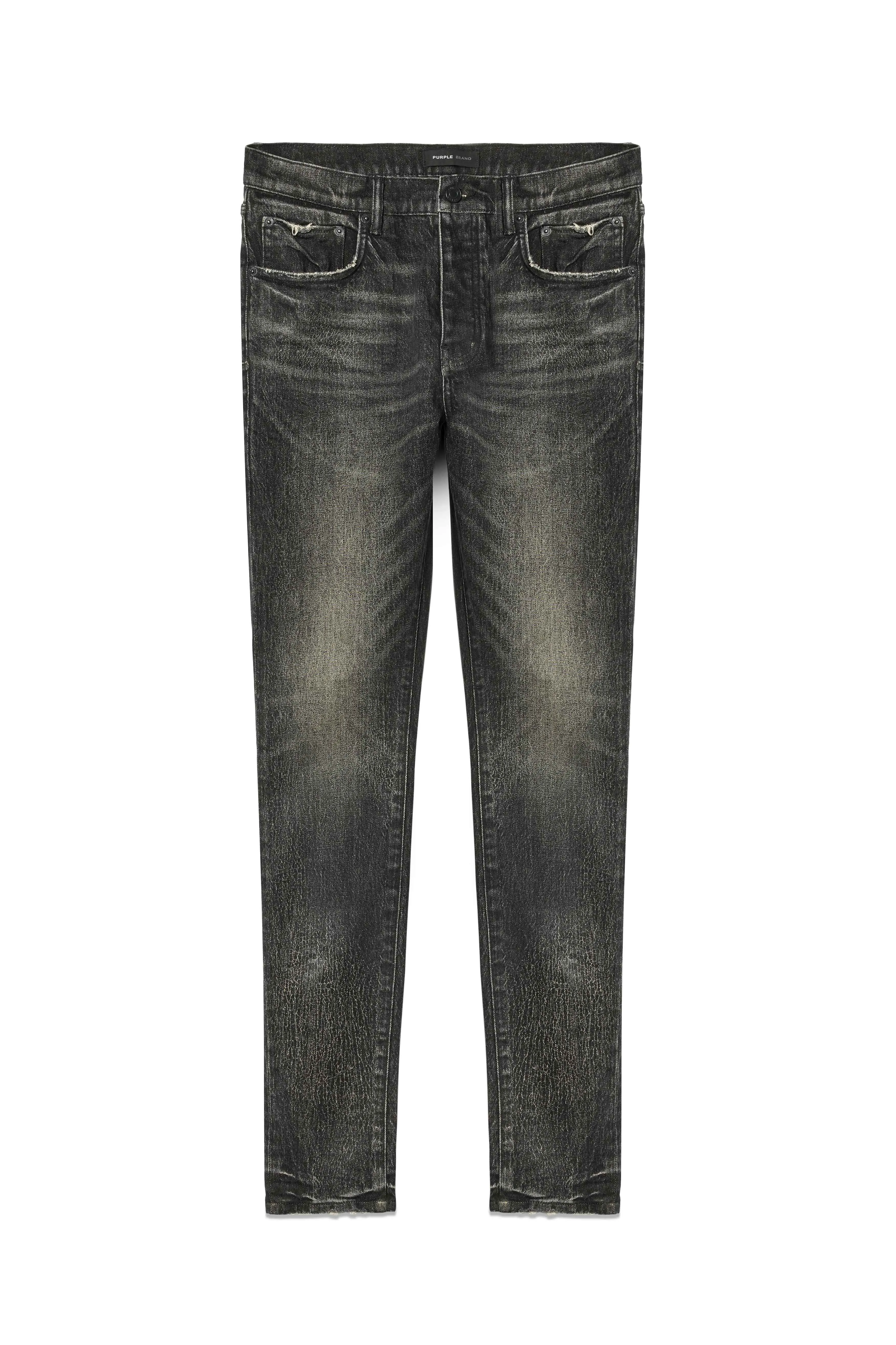 Skinny Crackle Caoted (Washed Black) - P001SIWC424