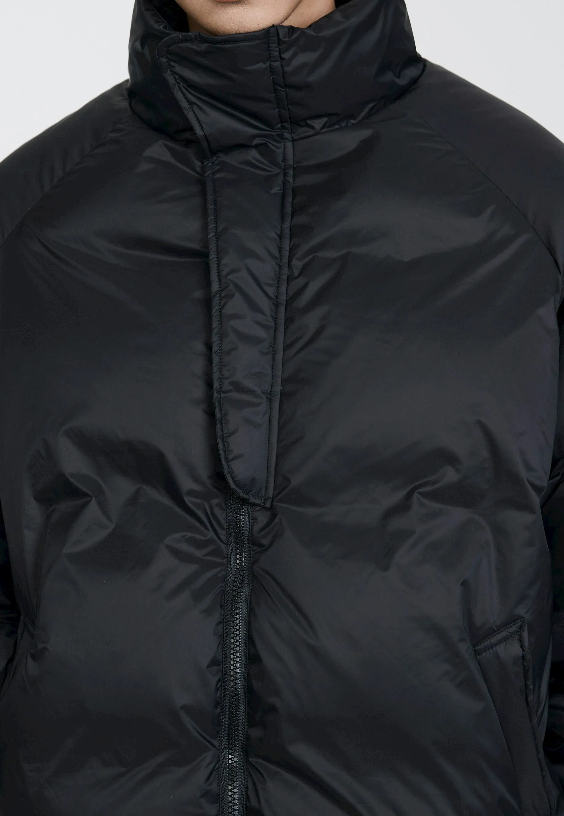 Slim Padded Puffer Jacket with High Collar