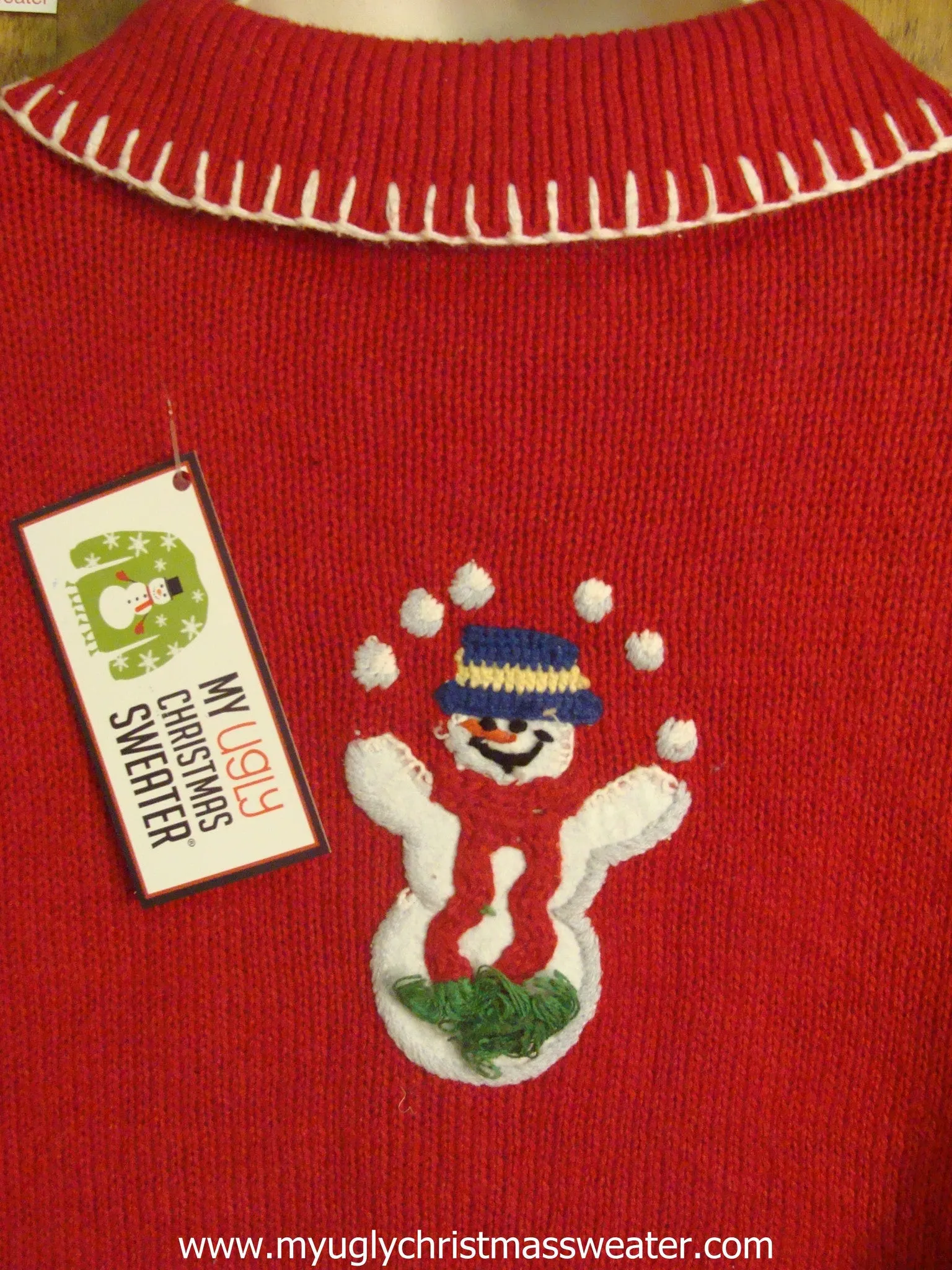 Snowman Snowball Fight Ugly Christmas Sweater