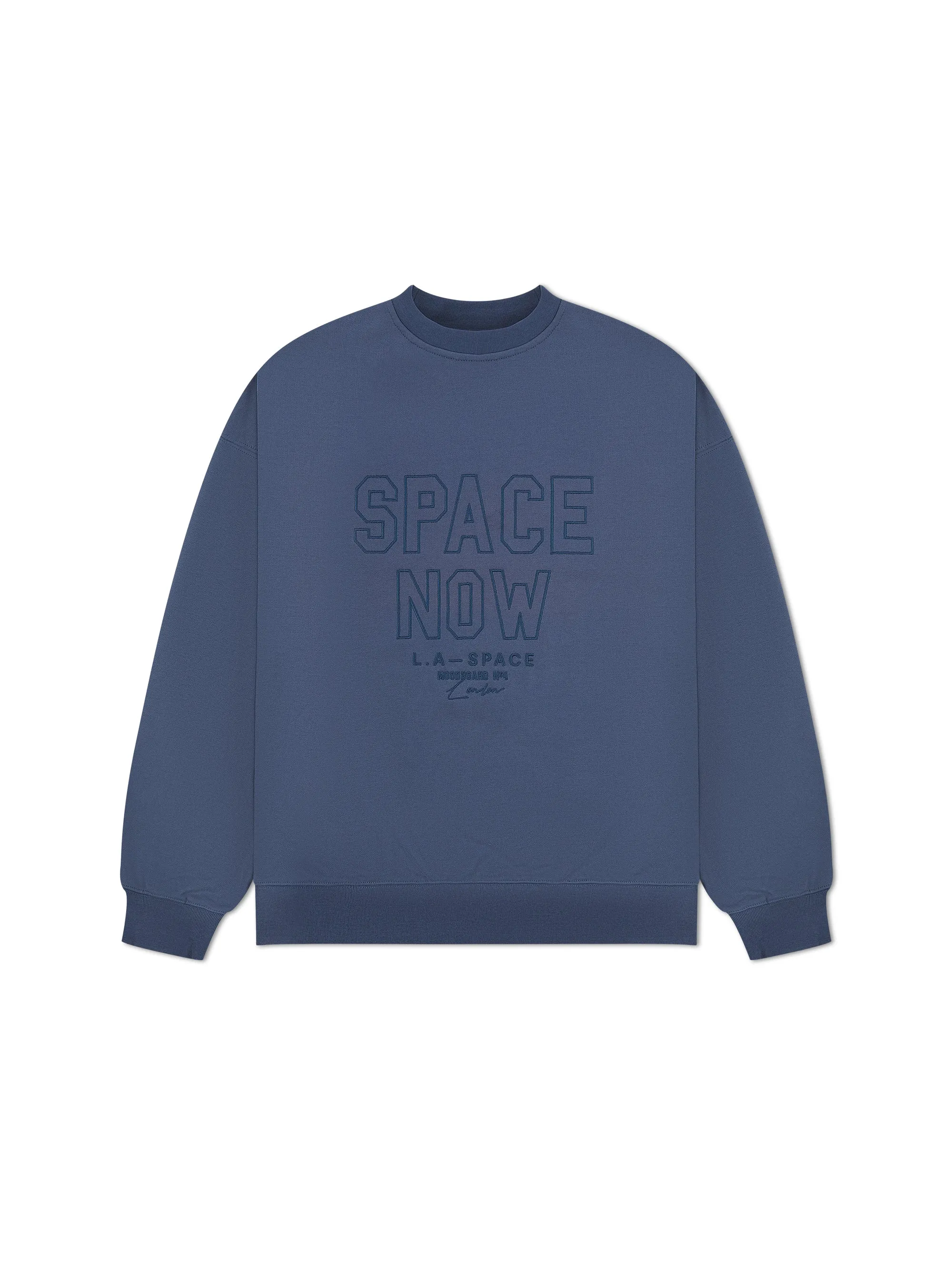 'SPACE NOW' EMBROIDERED SWEATSHIRT NAVY