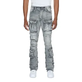 Stacked Utility Jeans - Union Grey