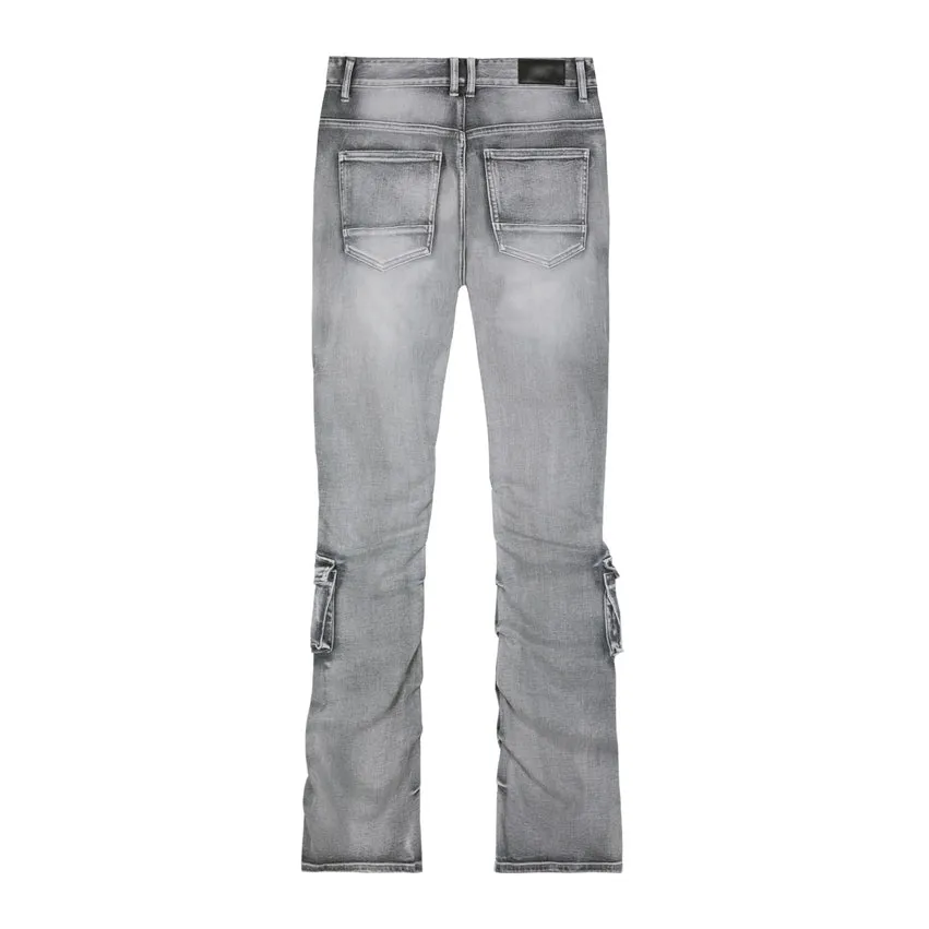 Stacked Utility Jeans - Union Grey