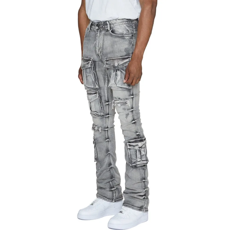 Stacked Utility Jeans - Union Grey