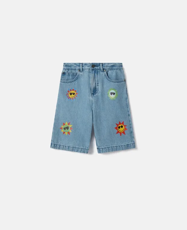 Stella McCartney Boys Sunshine Print Denim Shorts