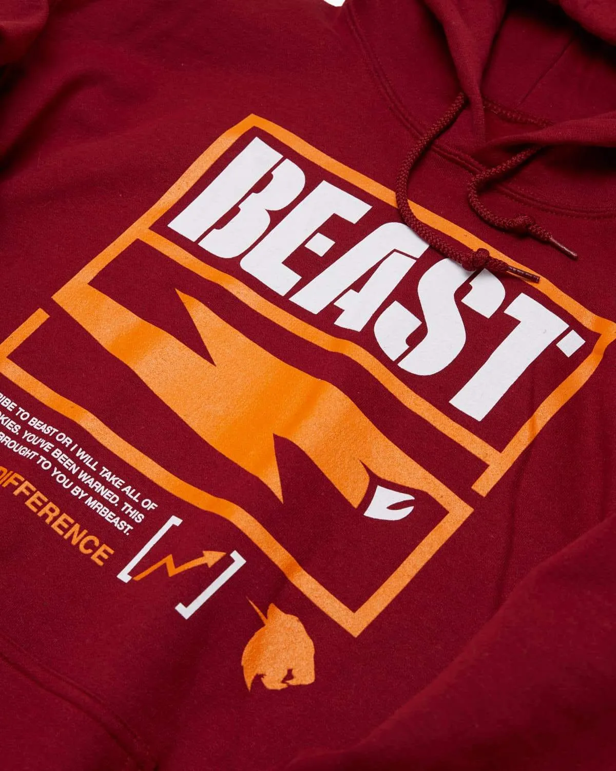 'Stencil Beast' Pullover Hoodie - Maroon