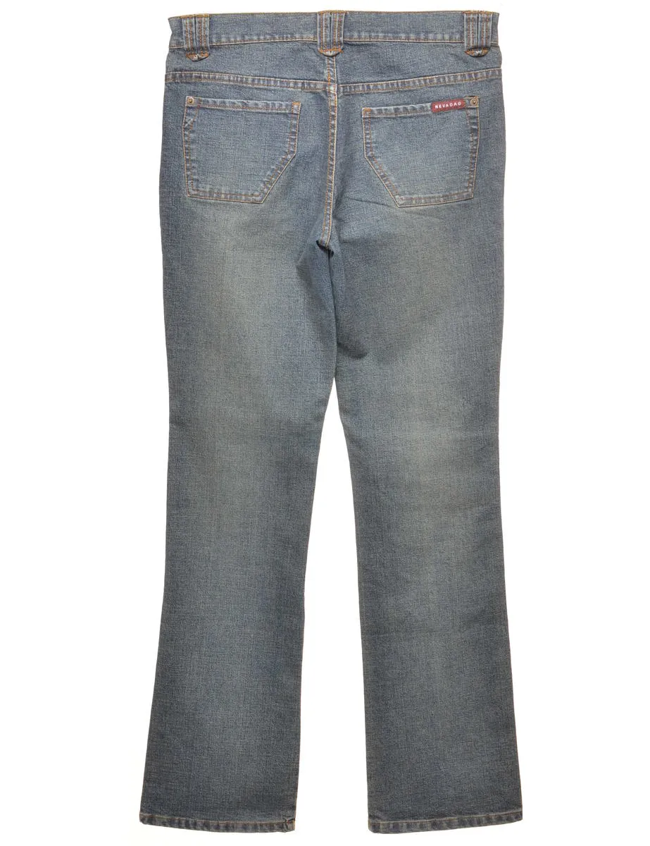 Stone Wash Y2K Bootcut Jeans - W32 L32