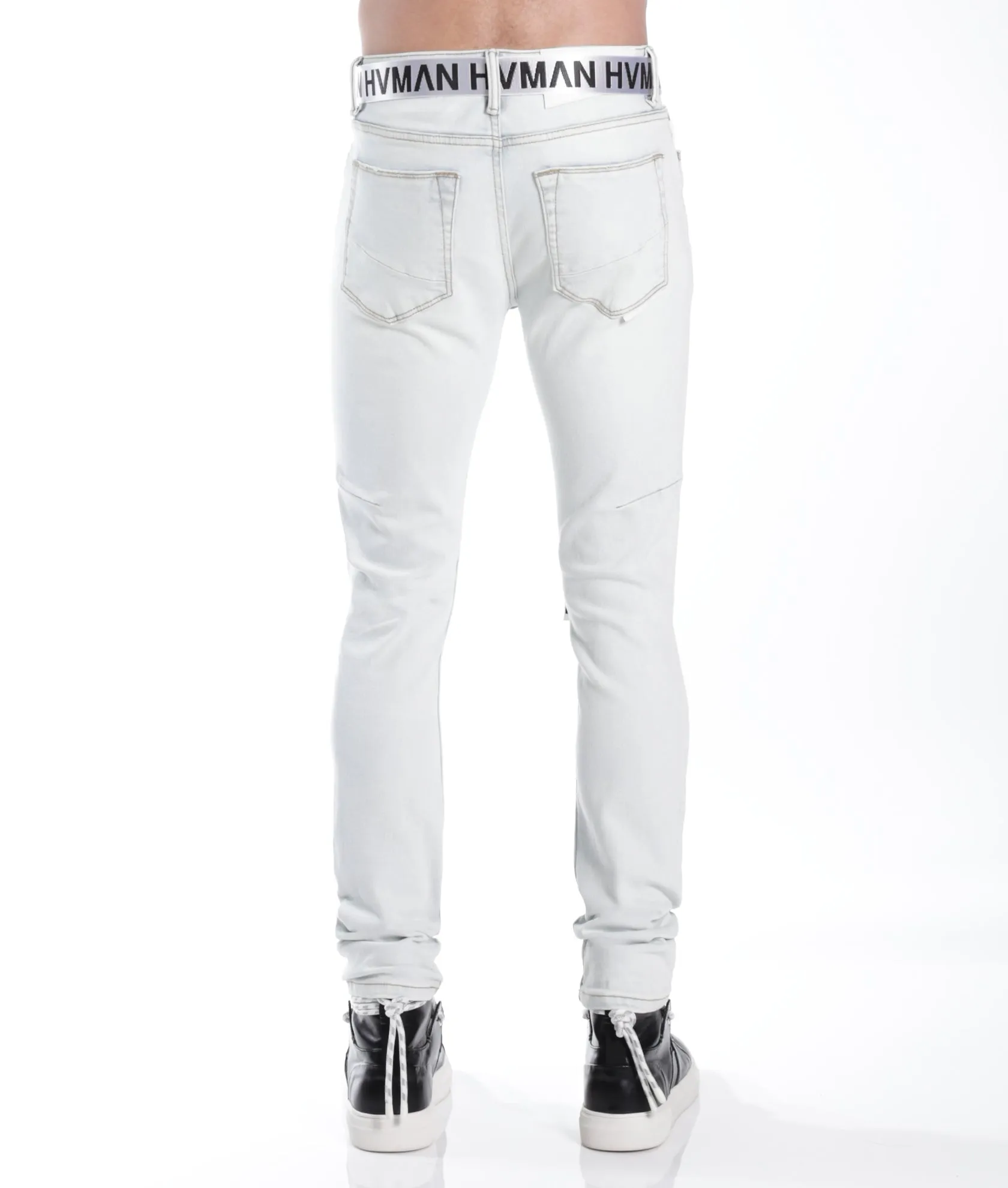 STRAT SUPER SKINNY FIT JEAN w/WHITE BELT IN ZEPHYR