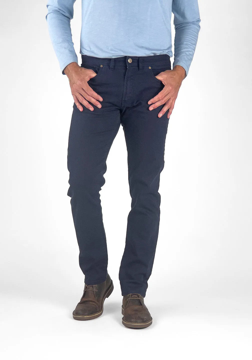 Stretch Slub Denim Slim Fit 5 Pocket Jeans