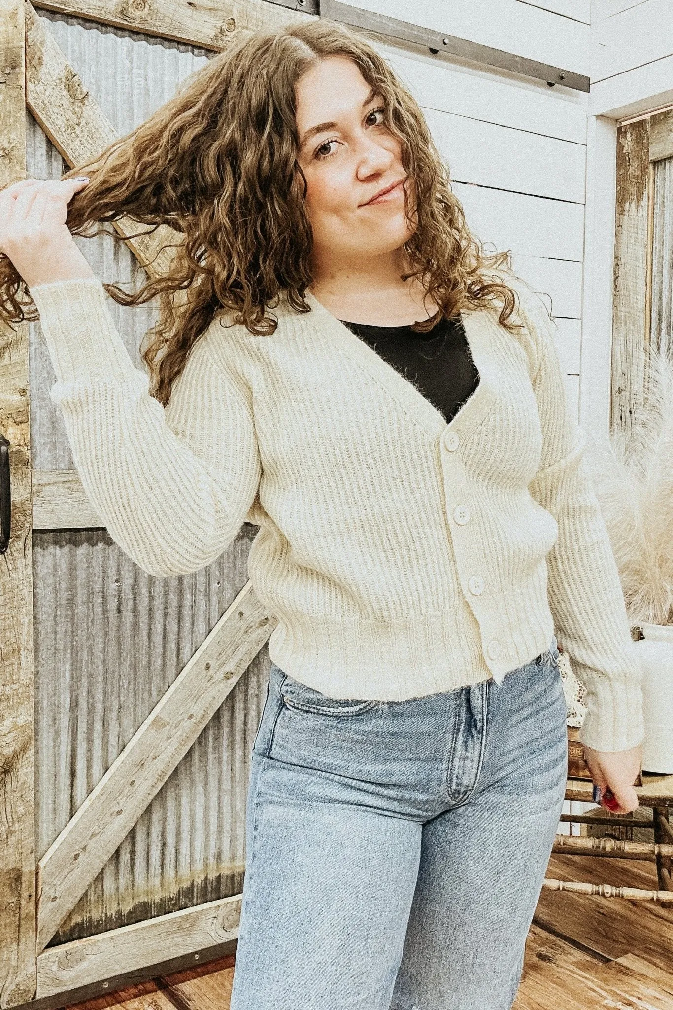 Sunshine Button Down V-Neck Sweater