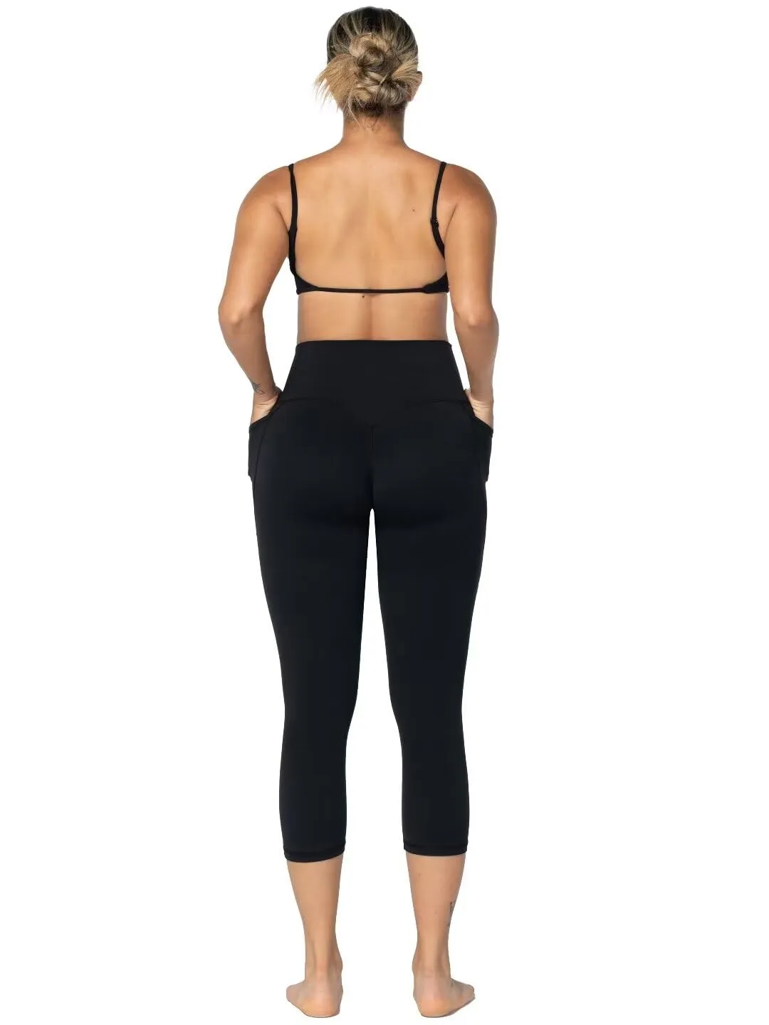 Sunzel Sunzfly Invisible Butt Scrunch Capri Leggings with Pockets for Women