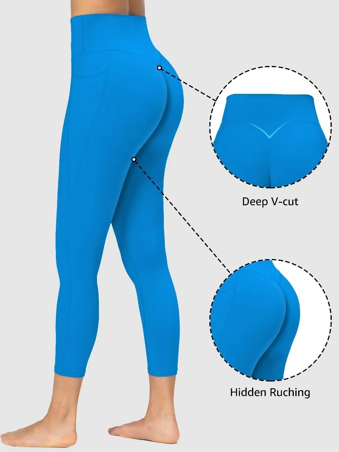 Sunzel Sunzfly Invisible Butt Scrunch Capri Leggings with Pockets for Women