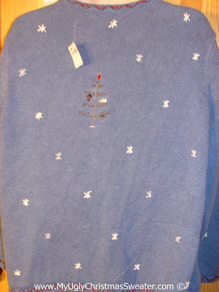 Tacky Christmas Sweater with Snowy WInter Decorations (f1235)