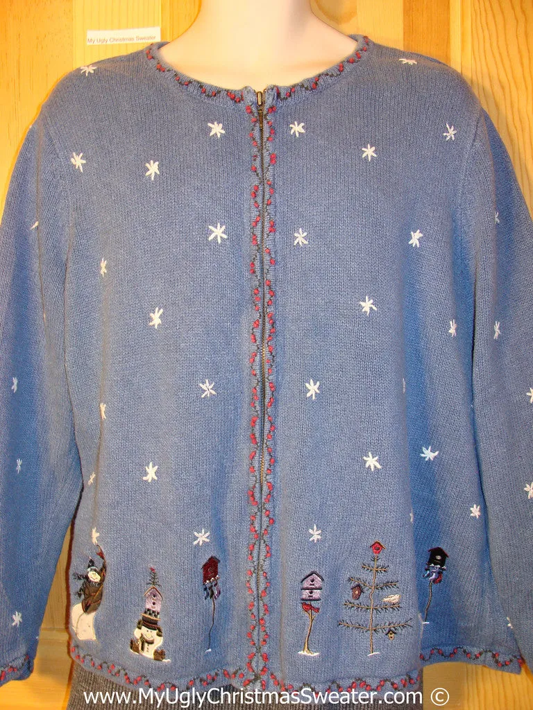 Tacky Christmas Sweater with Snowy WInter Decorations (f1235)