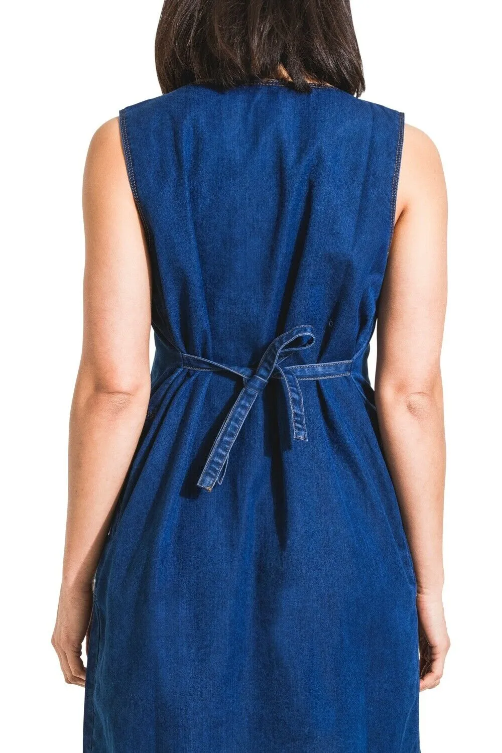 TAMSIN Sleeveless Denim Maternity Dress - Size 12