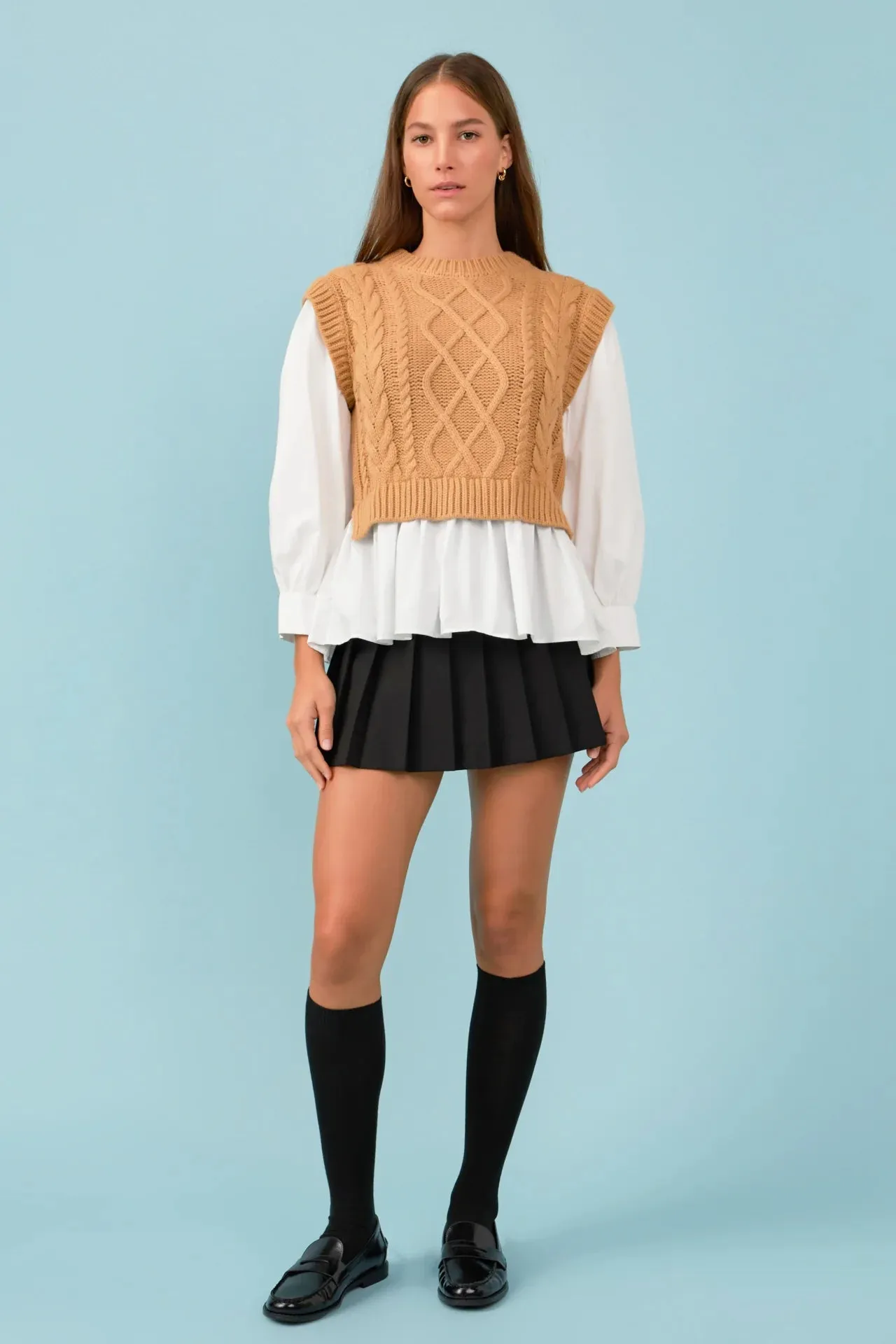 Tan Cable Knit Sweater