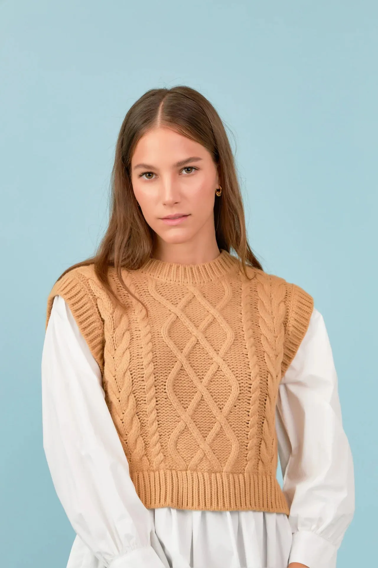 Tan Cable Knit Sweater