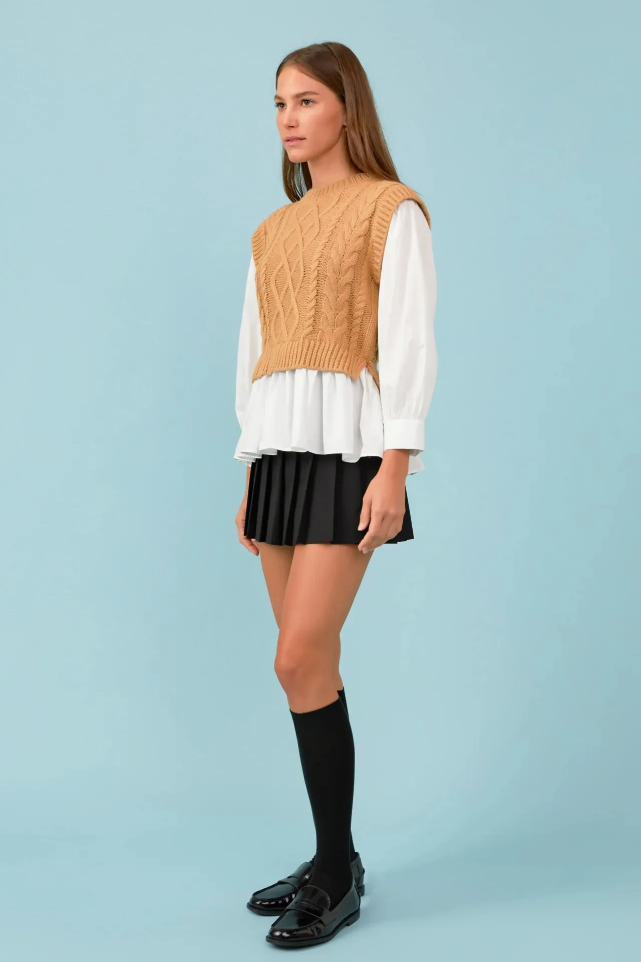 Tan Cable Knit Sweater