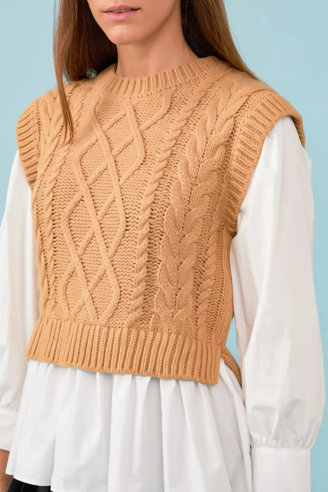 Tan Cable Knit Sweater