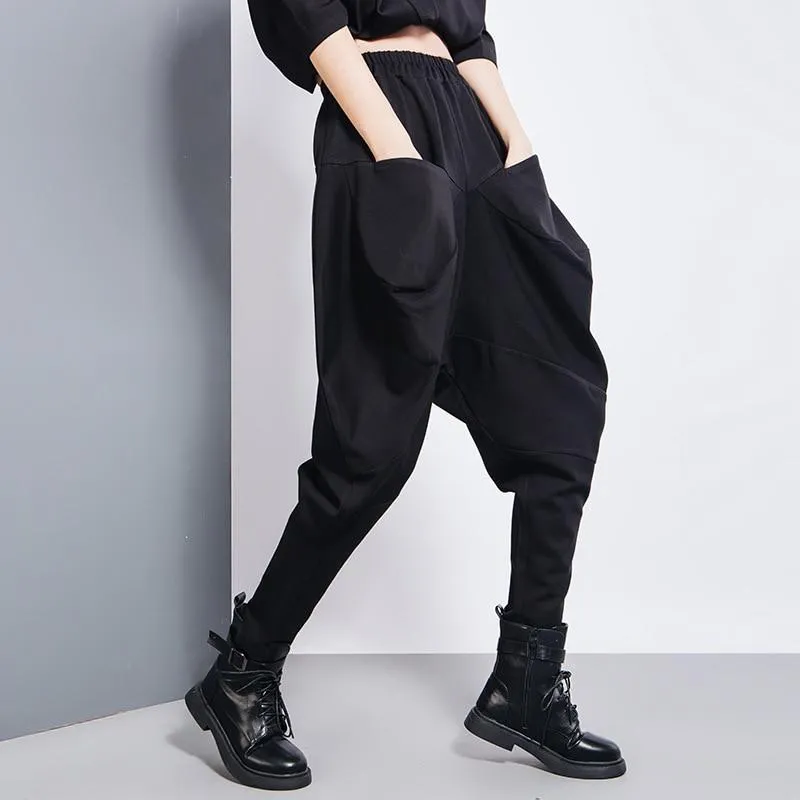 Tanaka Pocket High Waist Harem Pants - Black by Marigold Shadows