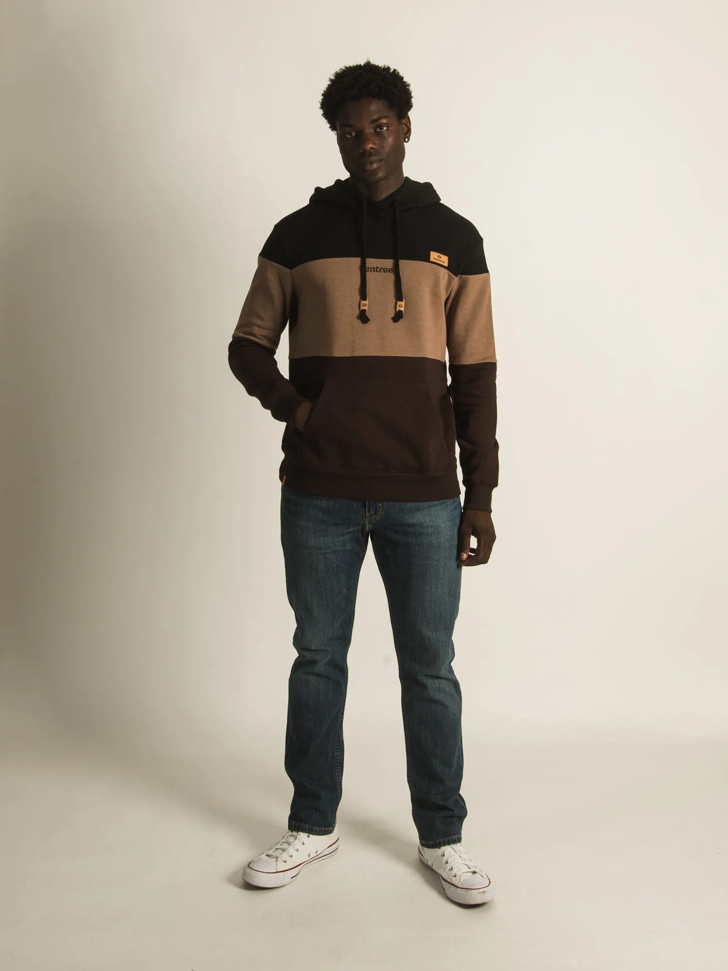 TENTREE BLOCKED EMBROIDERED REYNARD PULLOVER HOODIE  - CLEARANCE