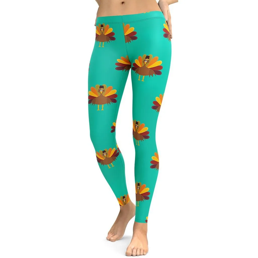 Thanksgiving Turkey Print Leggings