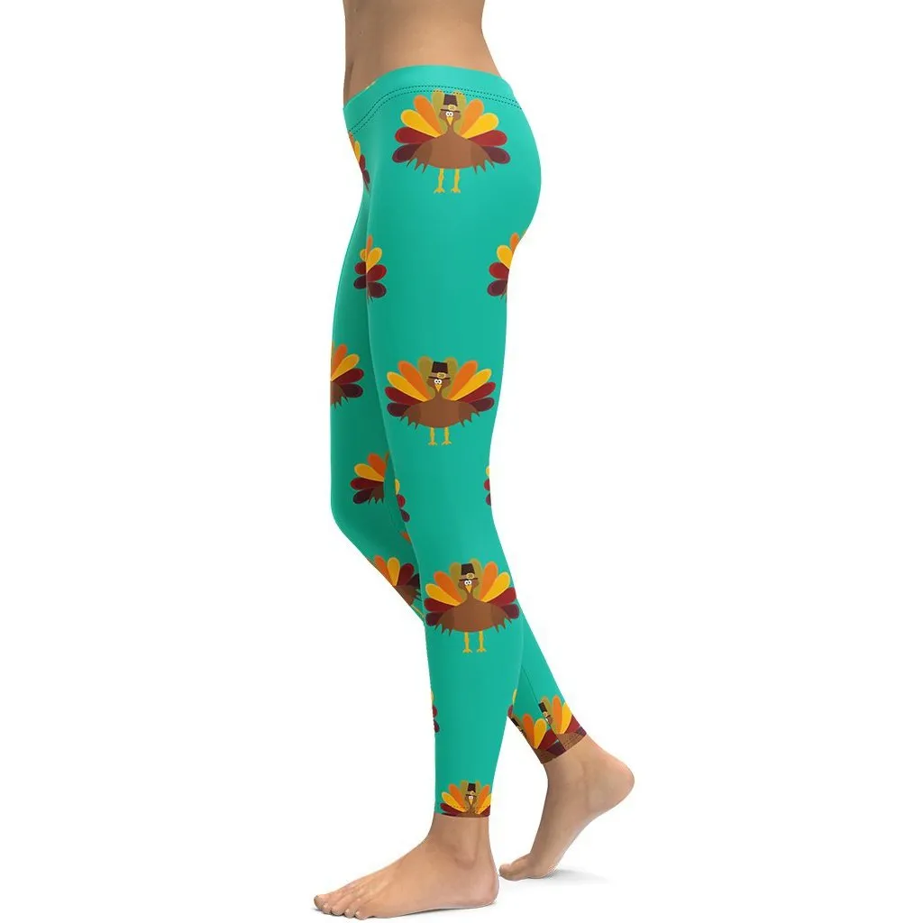 Thanksgiving Turkey Print Leggings