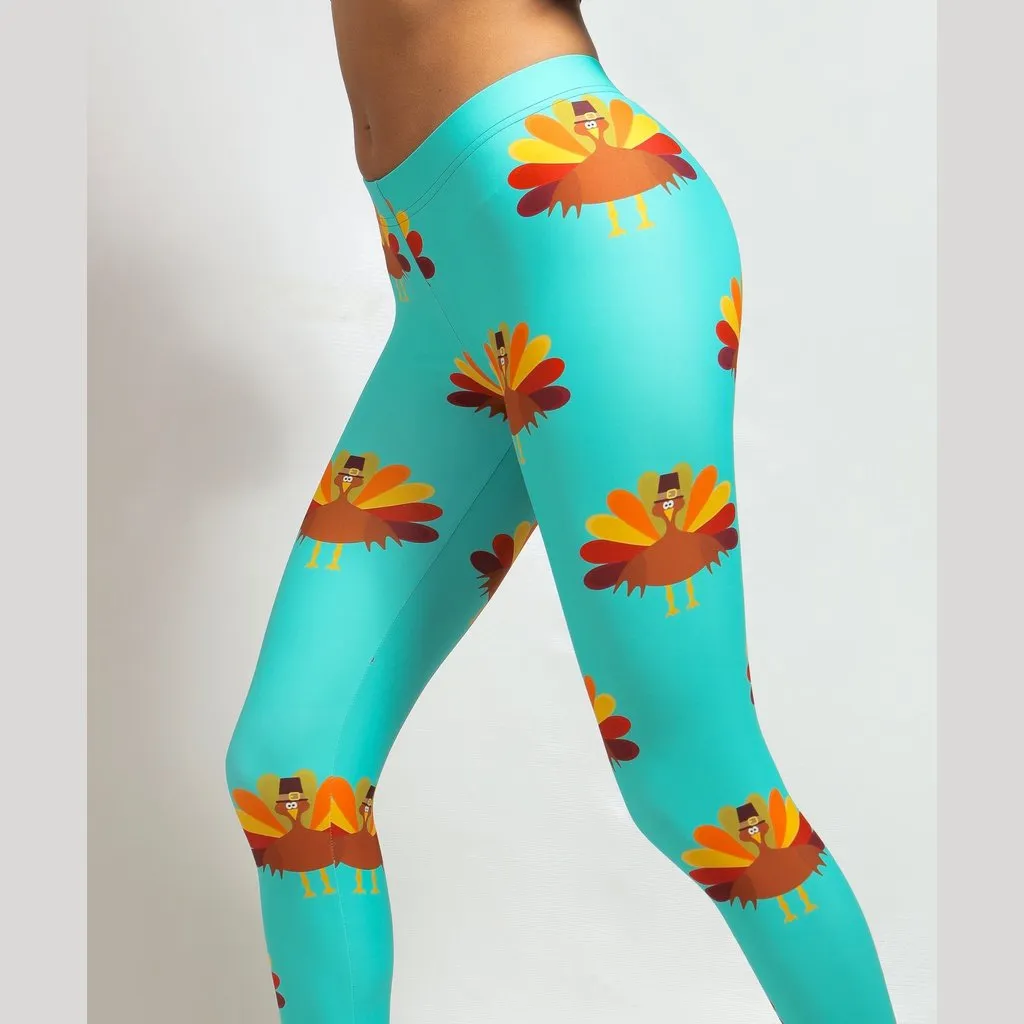 Thanksgiving Turkey Print Leggings