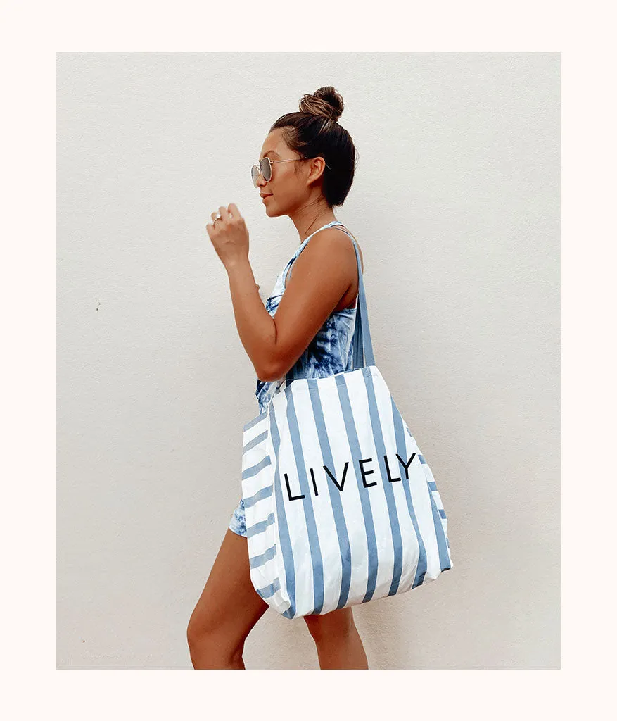 The Denim Stripe Tote: Denim Stripe