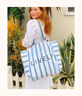 The Denim Stripe Tote: Denim Stripe