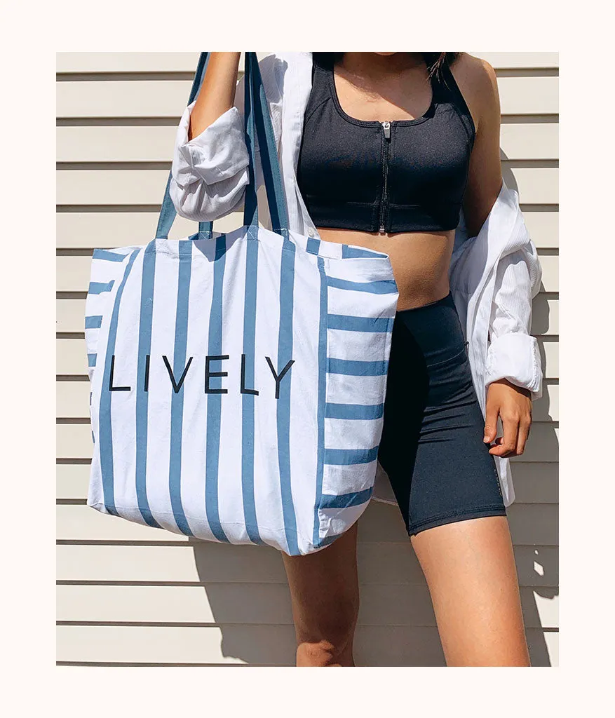 The Denim Stripe Tote: Denim Stripe